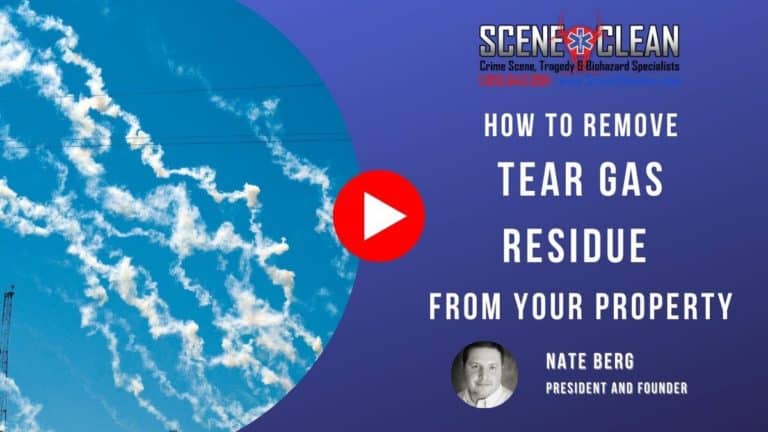 how to remove tear gas residue